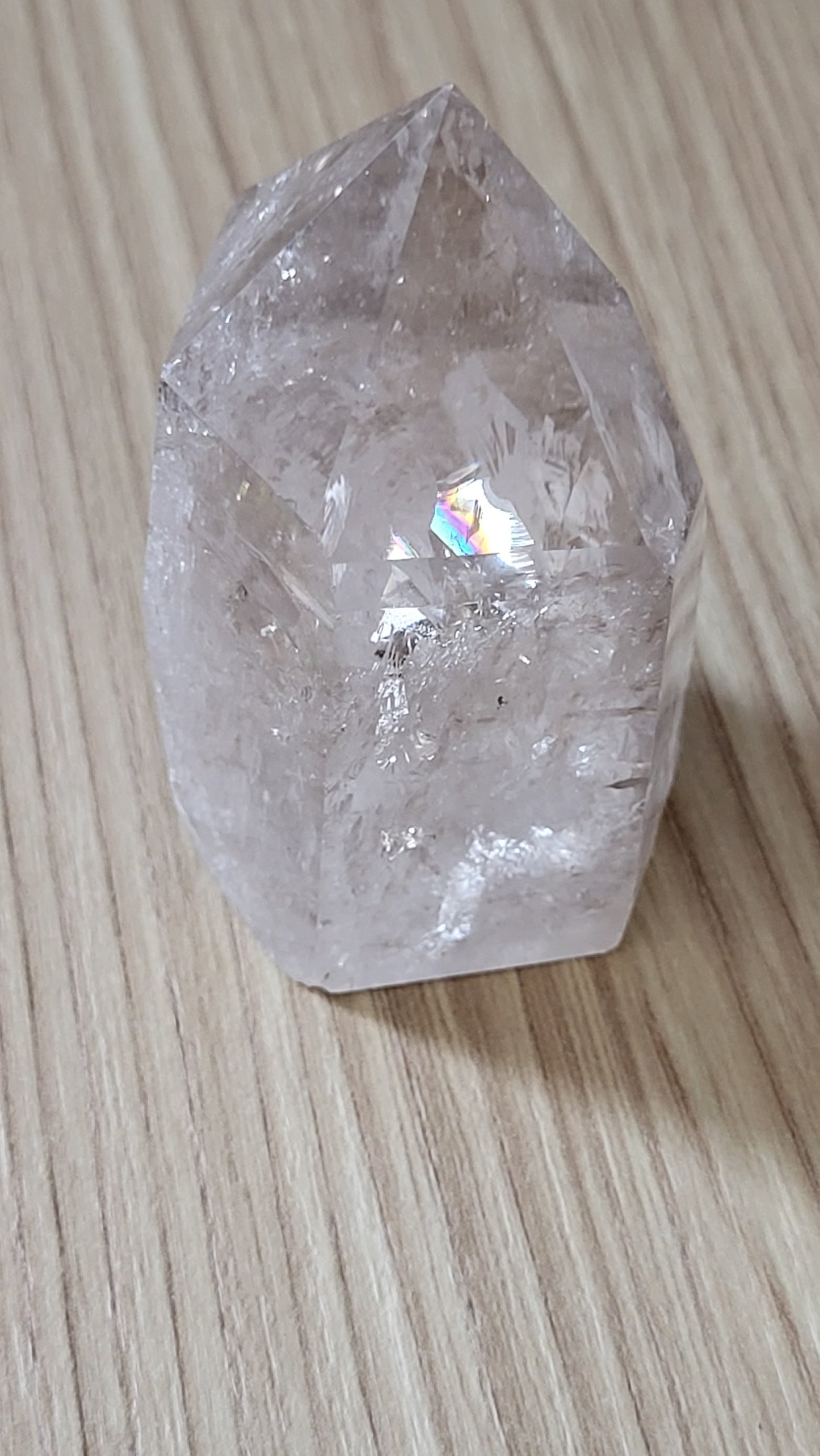 FUTURE TIME LINK WINDOW-RAINBOW QUARTZ CRYSTAL POINT