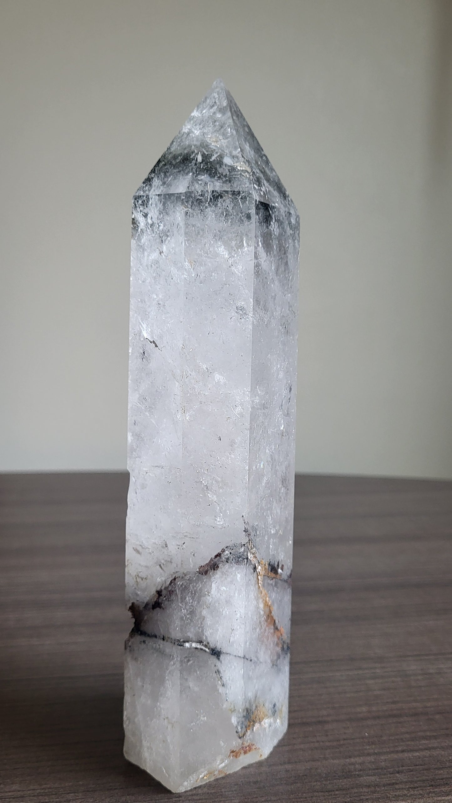 QUARTZ CRYSTAL PHANTOM GREEN CHLORITE WITH RAINBOW INCLUSIONS