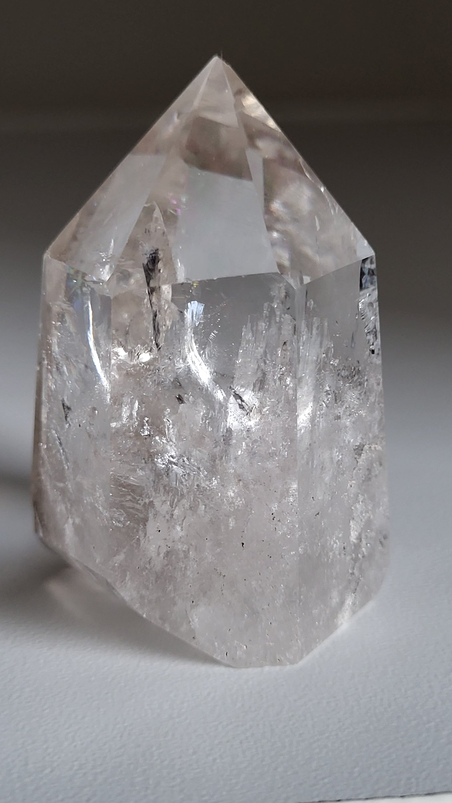 QUARTZ CRYSTAL PILLAR WITH RAINBOW INCLUSIONS- SMALL