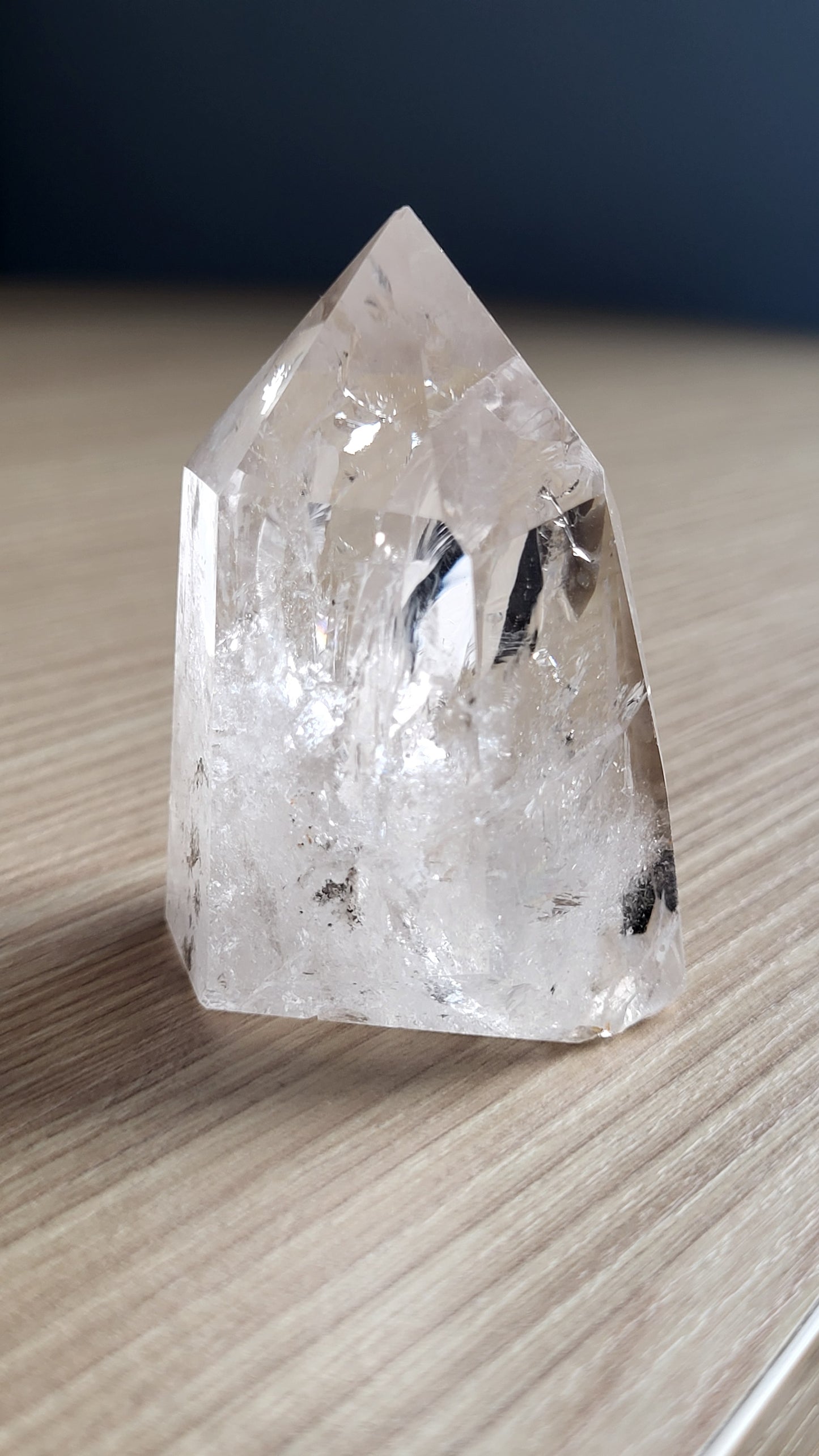 QUARTZ CRYSTAL PILLAR WITH RAINBOW INCLUSIONS- SMALL