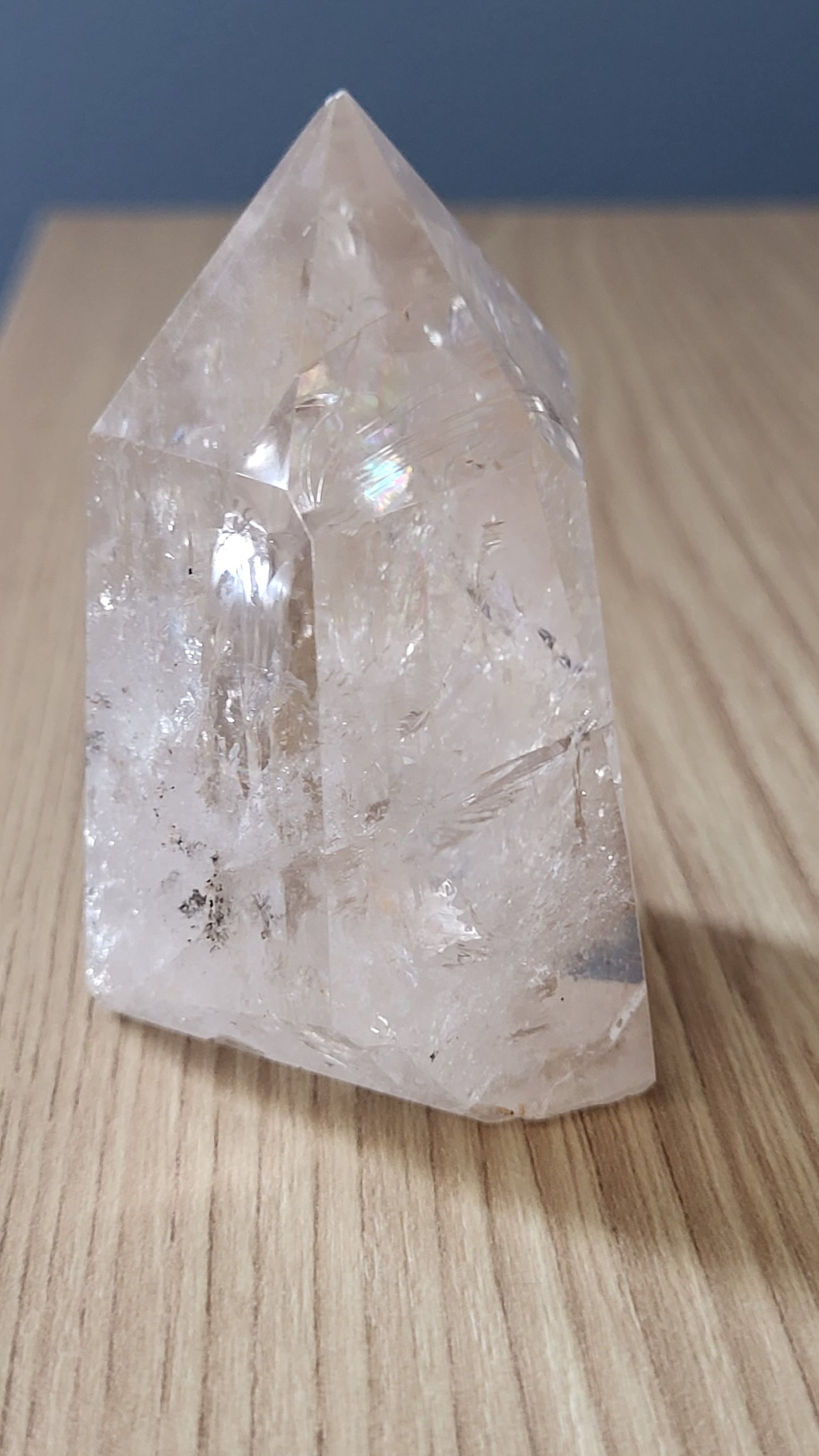 QUARTZ CRYSTAL PILLAR WITH RAINBOW INCLUSIONS- SMALL