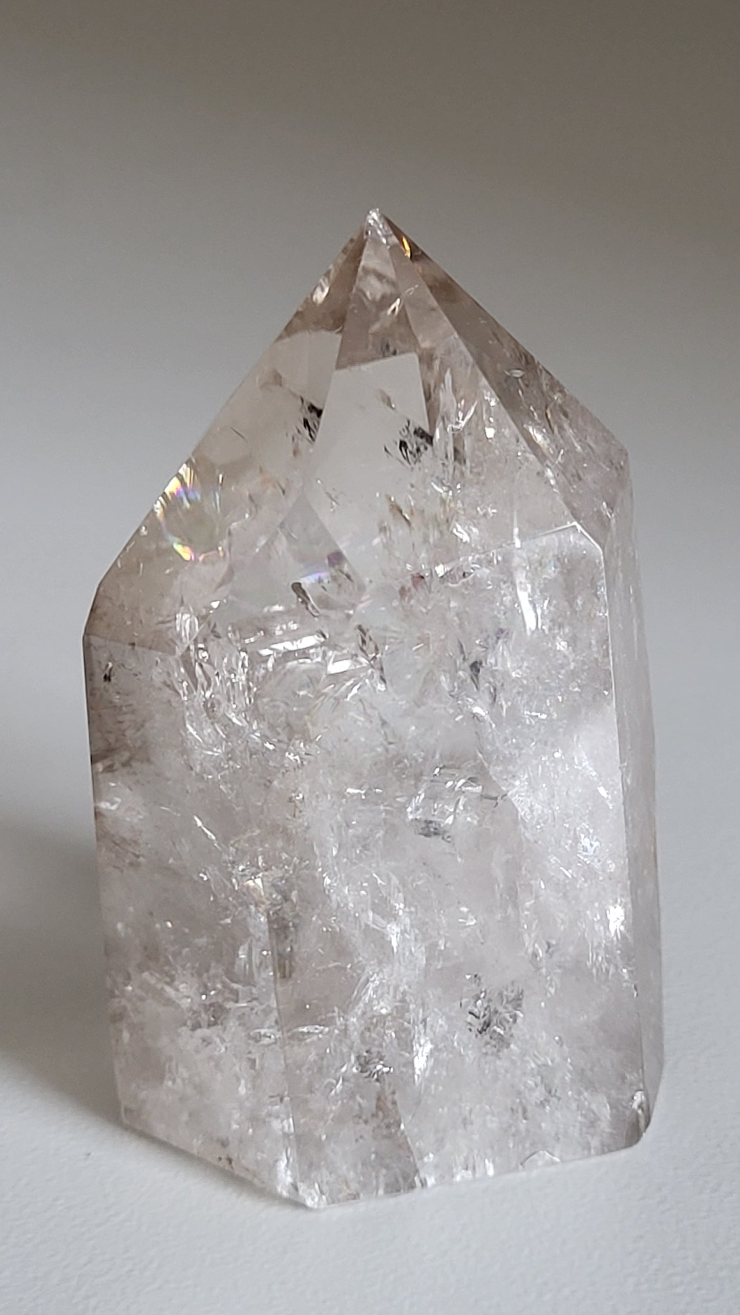 FUTURE TIME LINK WINDOW-RAINBOW QUARTZ CRYSTAL POINT
