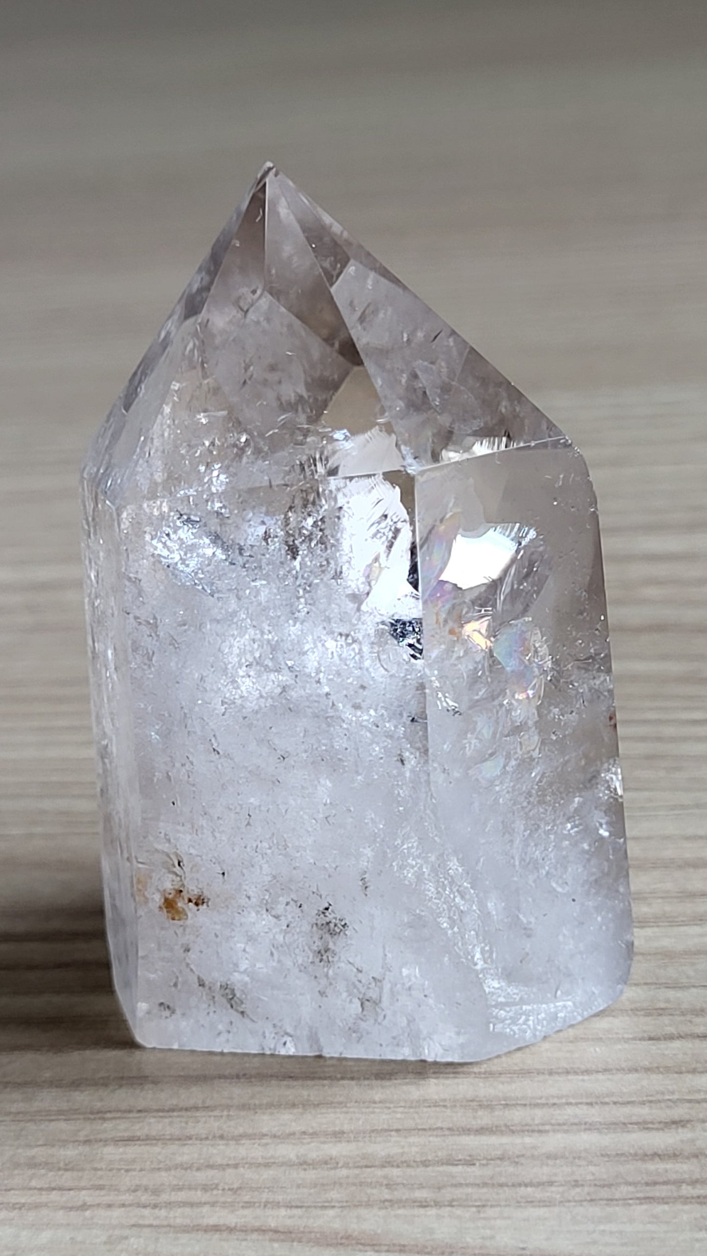 FUTURE TIME LINK WINDOW-RAINBOW QUARTZ CRYSTAL POINT